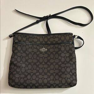 Coach Signature Black and Brown Crossbody Bag
